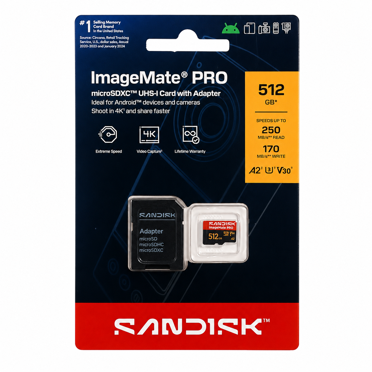 SanDisk ImageMate PRO 512GB microSDXC UHS-I Memory Card