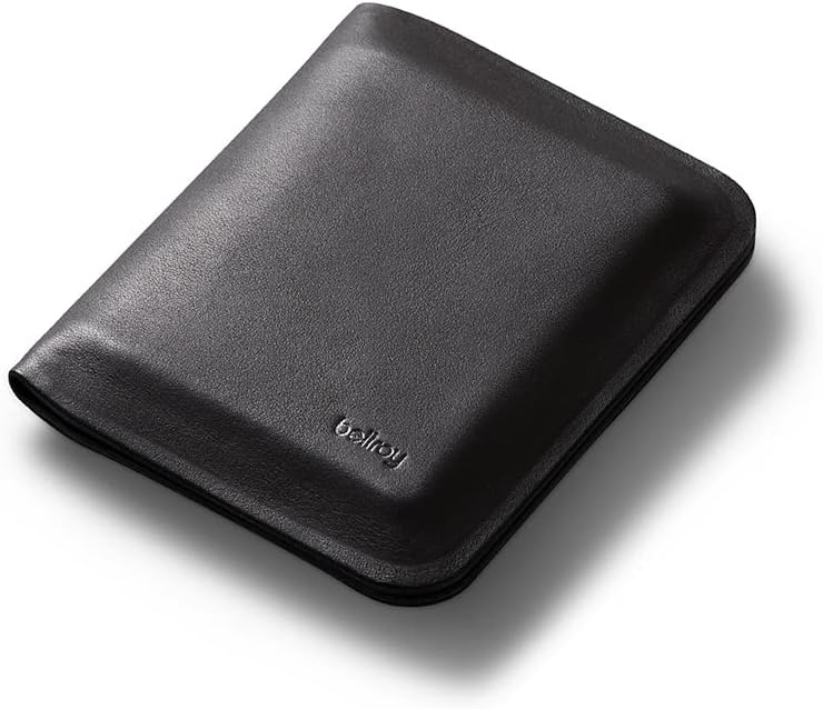 Bellroy Apex Note Sleeve – (Molded leather billfold wallet, RFID protected) - Raven