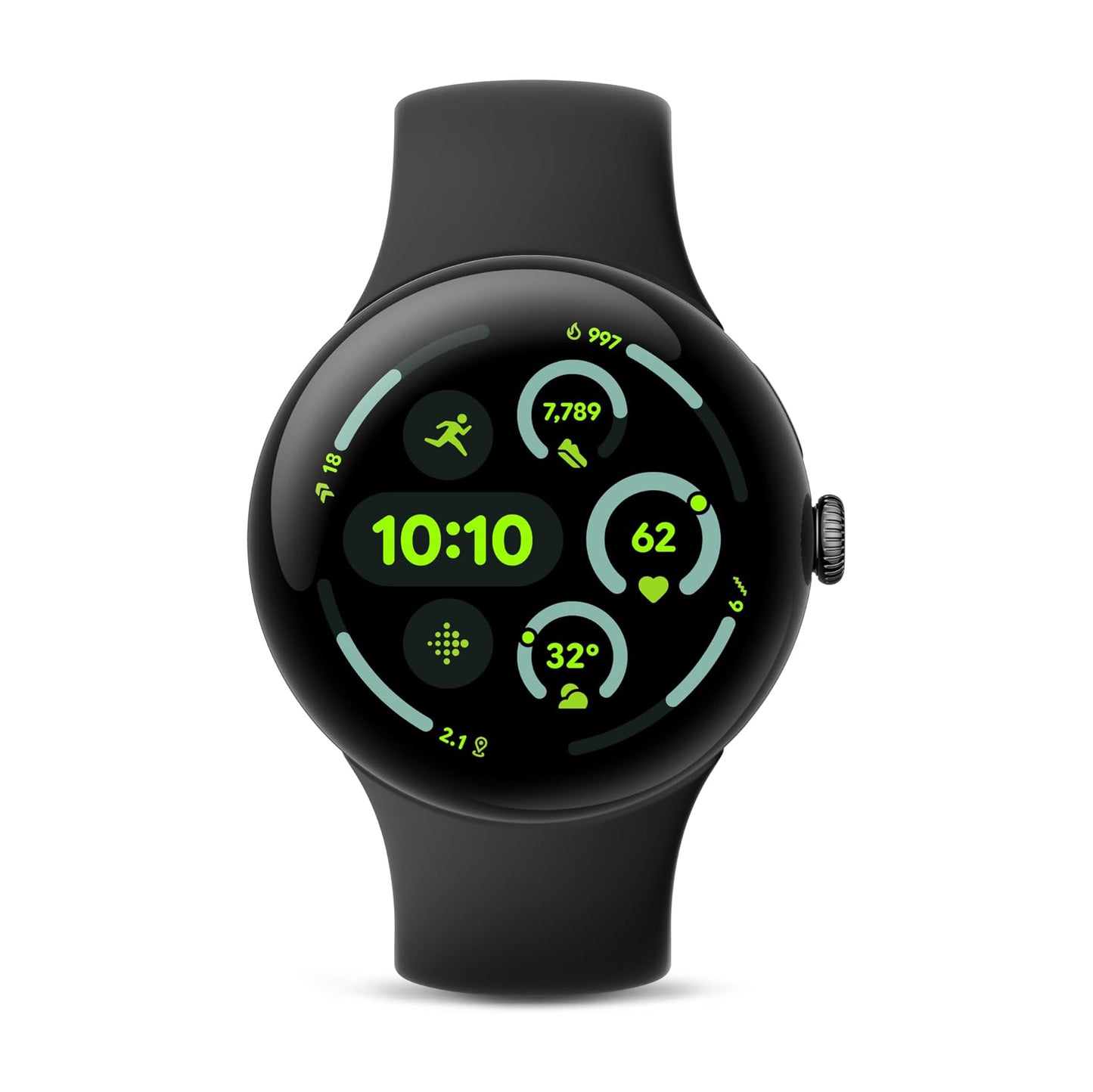 Google Pixel Watch 3 (45mm) Latest Model - Android Smartwatch, Heart Rate Tracking, Fitbit Advanced Running, Fitness Insights, 24-Hour Battery - Matte Black Aluminum Case - Obsidian Band - Wi-Fi (GA05785-US)