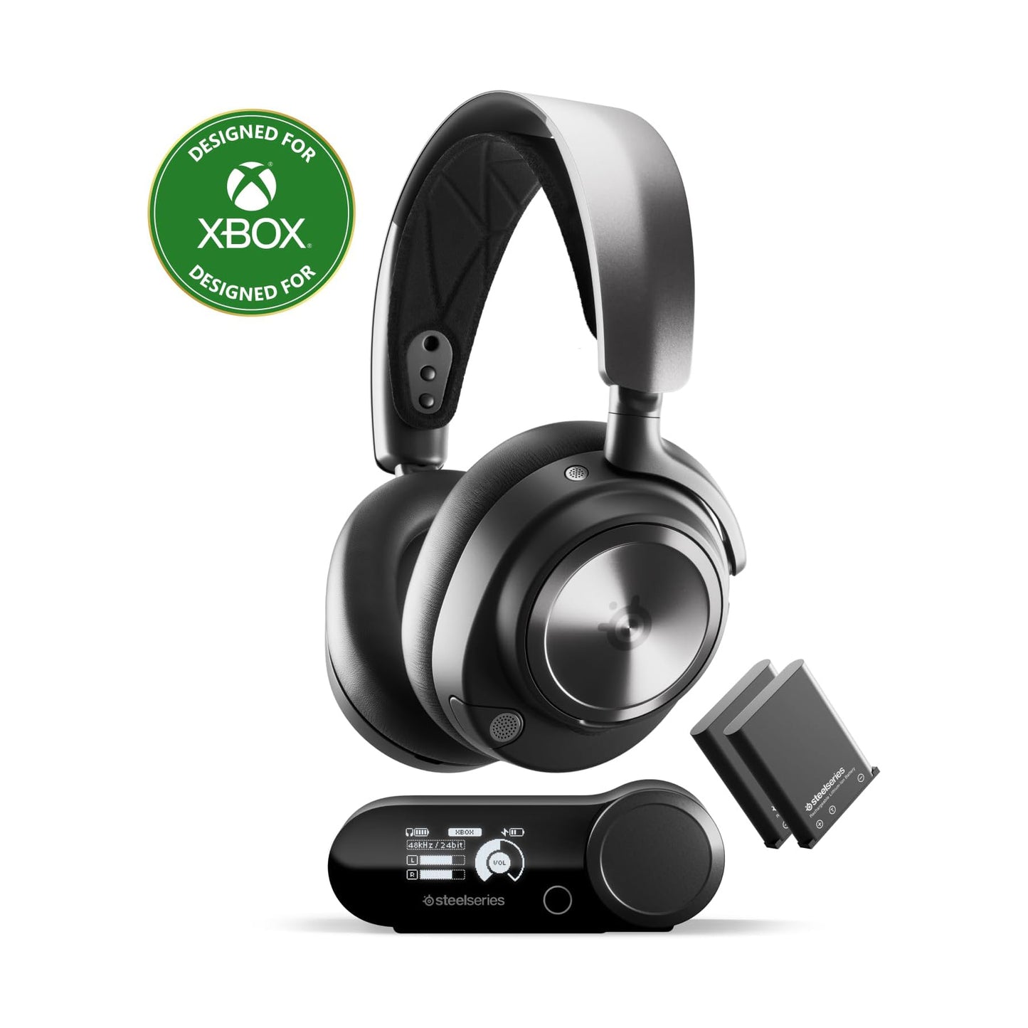 SteelSeries Arctis Nova Pro Wireless Xbox Multi-System Gaming Headset - Premium Hi-Fi Drivers - Active Noise Cancellation Infinity Power System - Stealth Mic - Xbox (61521)