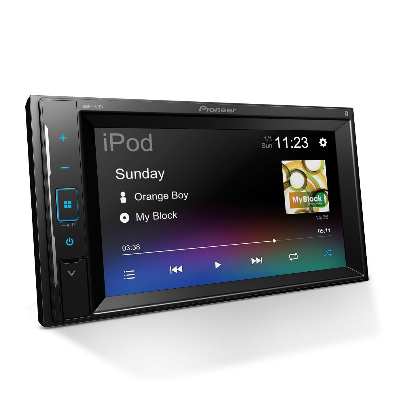 Pioneer DMH-241EX 6.2" Double-DIN Bluetooth – Short Chassis, FLAC, 13-Band EQ