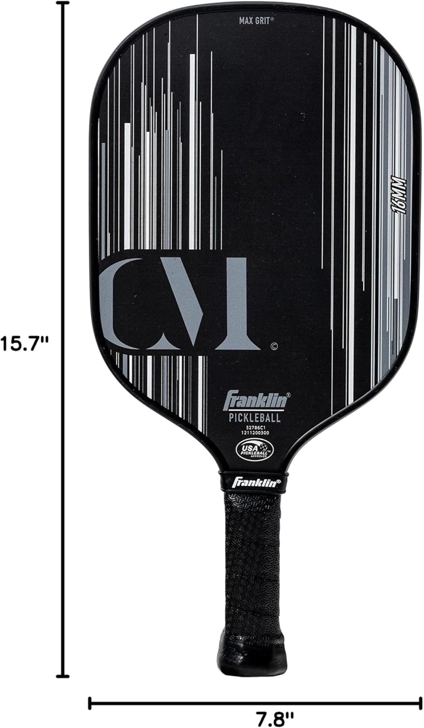 Franklin Sports Pro Pickleball Paddle – Christine McGrath Pro Player Edition (13mm Core) - Black