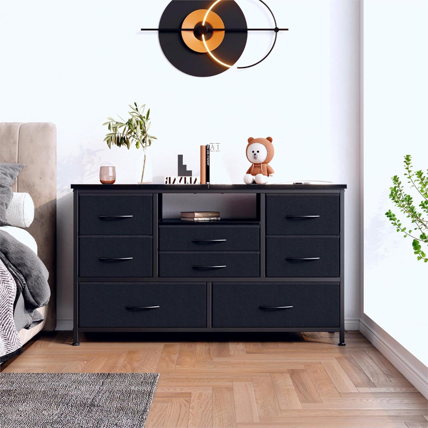 Jojoka 8 Dresser TV Stand w/ Power Outlet & LED for 55" TV (SMJO-8)
