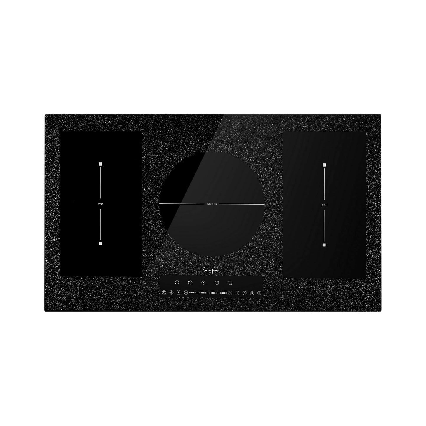 Empava 36” Electric Stove Induction Cooktop with 5 Booster Burners Including 2 Flexi Bridge Element in Black EMPV-IDCF9