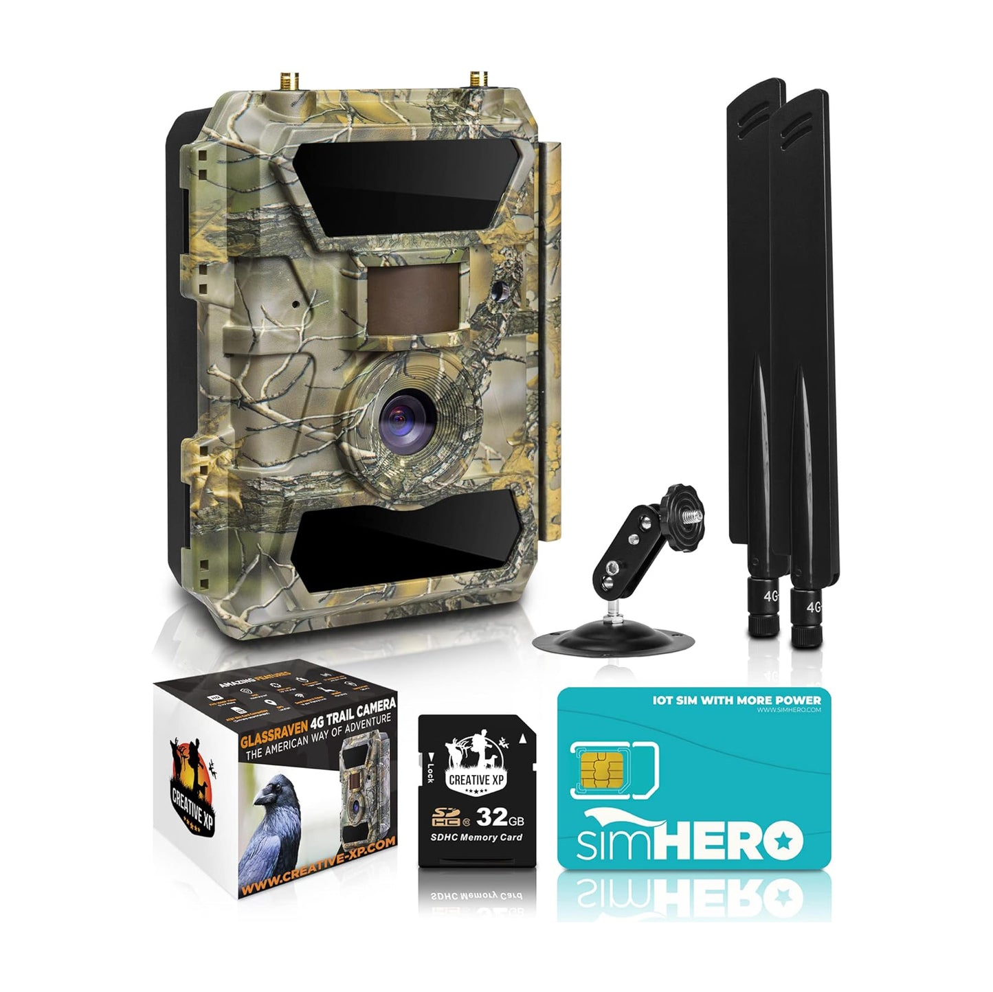 CREATIVE XP Cellular Trail Cameras WiFi 12MP 1080P Outdoor Game Camera with No-Glow Night Vision Motion Activated IP54 Waterproof for Wildlife Hunting or Property Security, 32G SD Memory Card