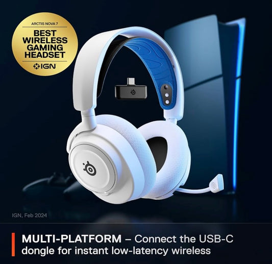 SteelSeries Arctis Nova 7P Wireless Gaming Headset White Multi-Platform
