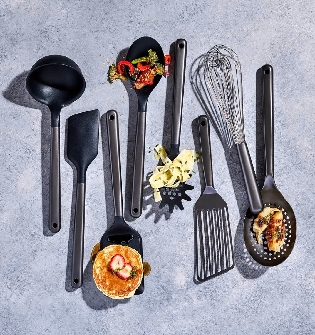 HexClad 9-Piece Kitchen Utensil Set Stainless Steel Silicone w/ Crock