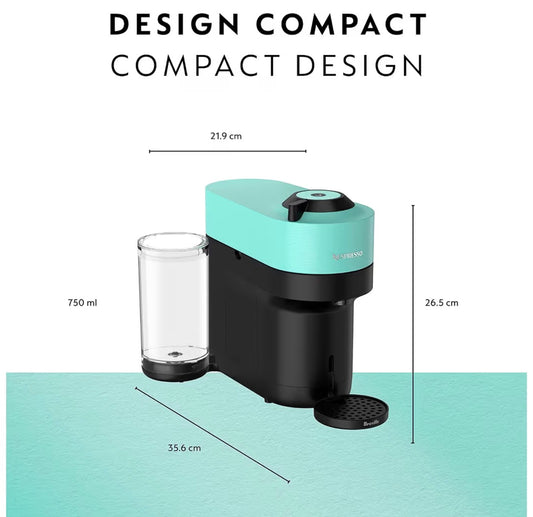 Nespresso Vertuo Pop+ Coffee and Espresso Maker by Breville – Aqua Mint