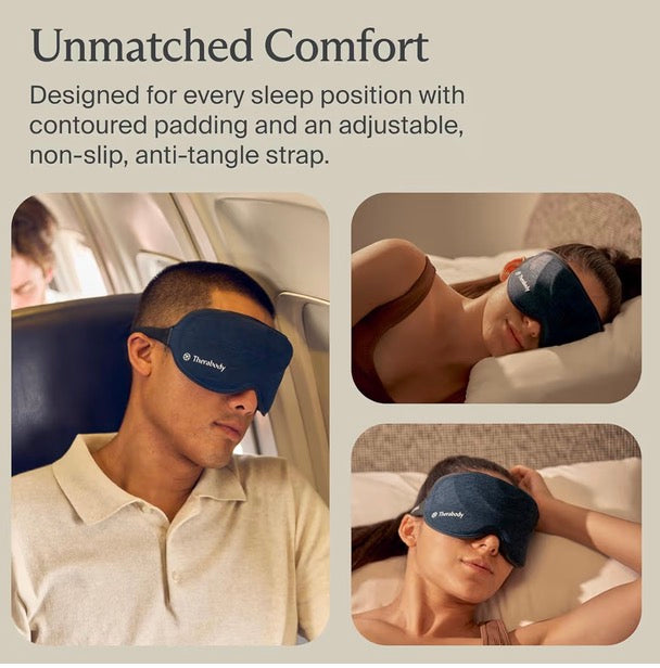 Therabody SleepMask Blackout Eye Mask with Vibration Therapy Blue