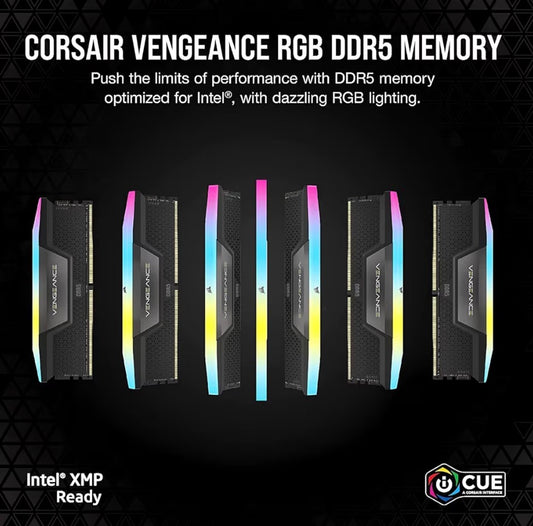 CORSAIR Vengeance RGB DDR5 32GB (2x16GB) 6000MHz CL36 – Black