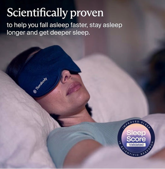 Therabody SleepMask Blackout Eye Mask with Vibration Therapy Blue