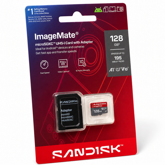 SanDisk ImageMate 128GB microSDXC UHS-I Memory Card with Adapter