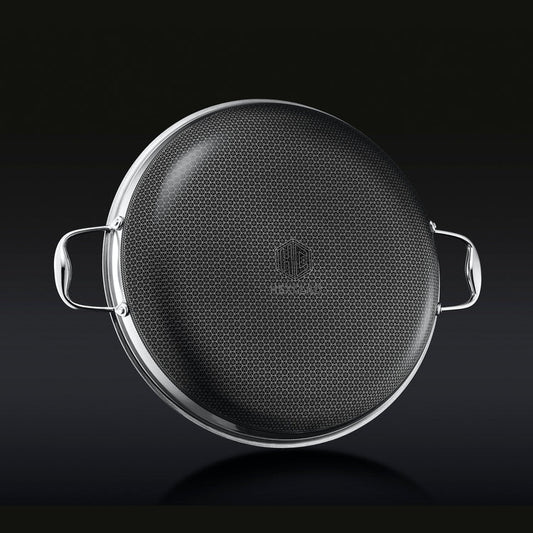HexClad 14" Hybrid Nonstick Fry Pan w/ Lid Induction Oven Safe