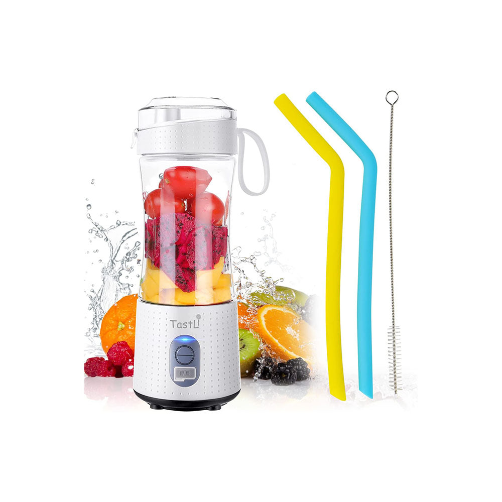 TastLi Portable Blender USB Rechargeable, Personal Mini Electric Blender for Shakes and Smoothies (White)