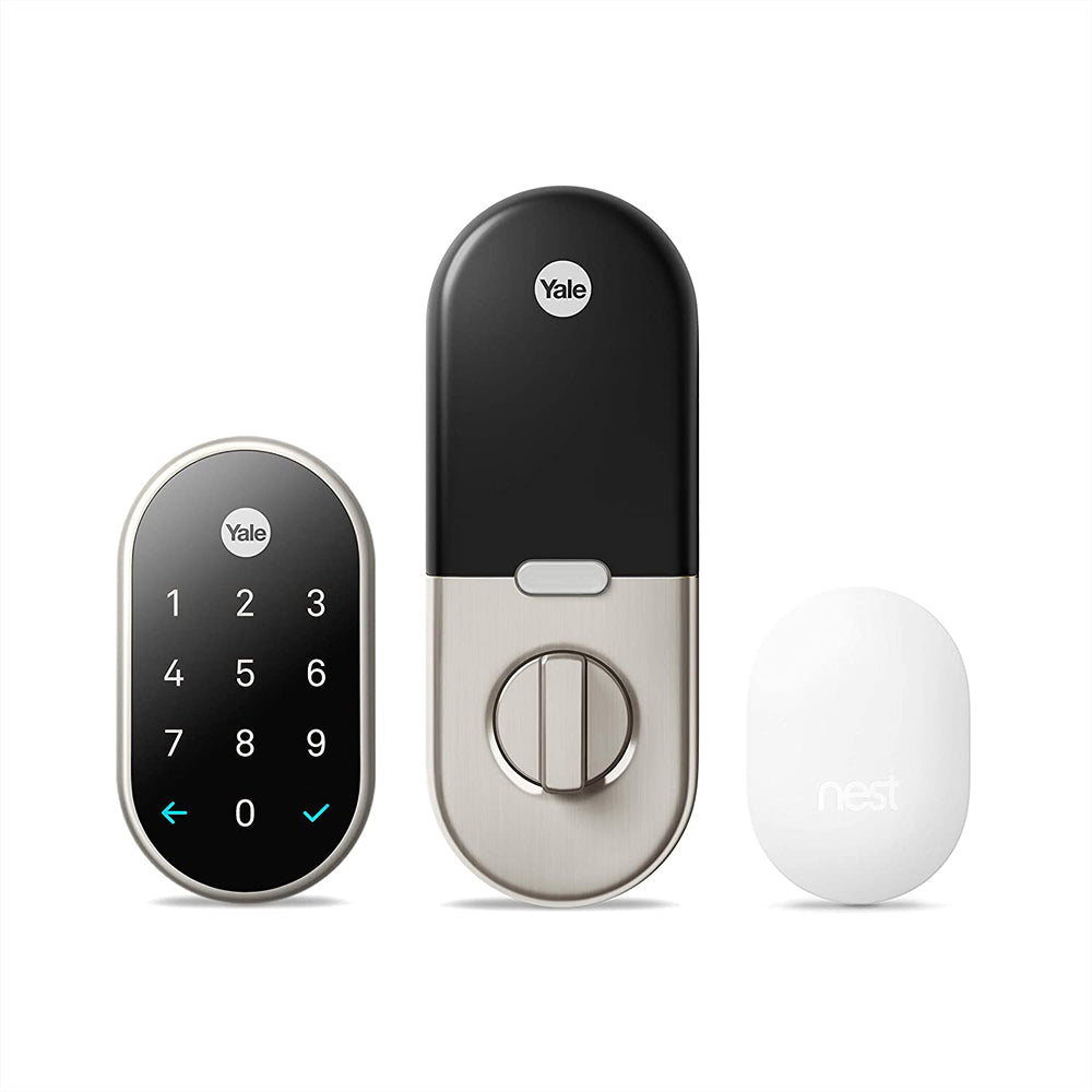 Google Nest x Yale Lock - Tamper-Proof Smart Lock for Keyless Entry - Satin Nickel