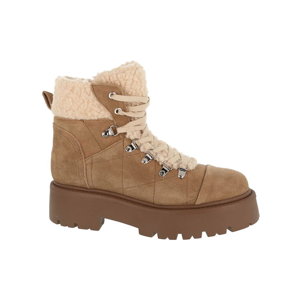 Steve Madden Reyen Platform Boot - Oatmeal Suede (US Women's 8) (REYE01S1)