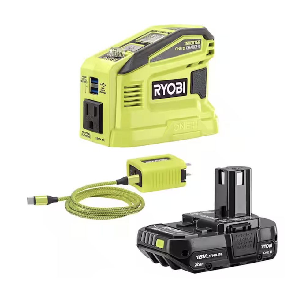 RYOBI 150-Watt Push Start Power Source and Charger for ONE+ 18-Volt Battery with 2.0 Ah Battery (RYi150C)
