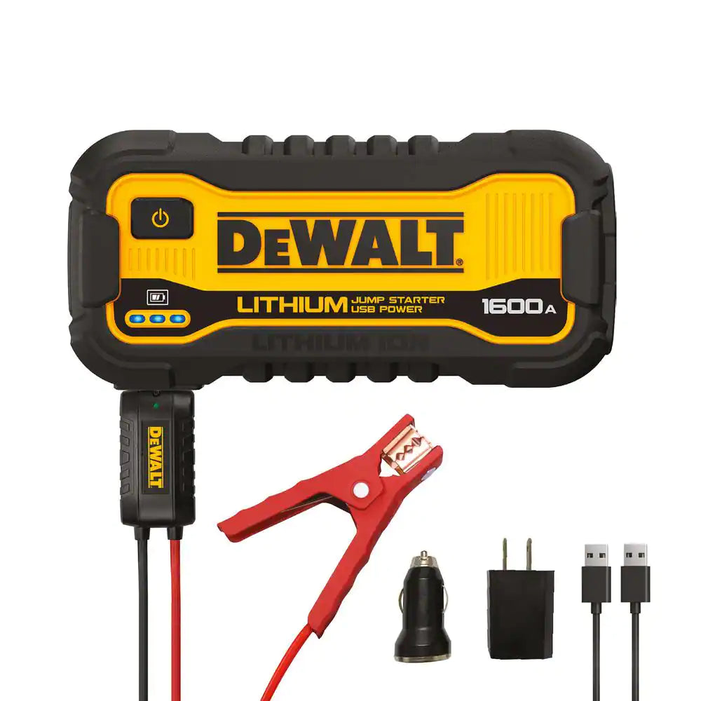 DEWALT 1600 Peak Amp Lithium Jump Starter with USB Power Bank (DXAELJ16)