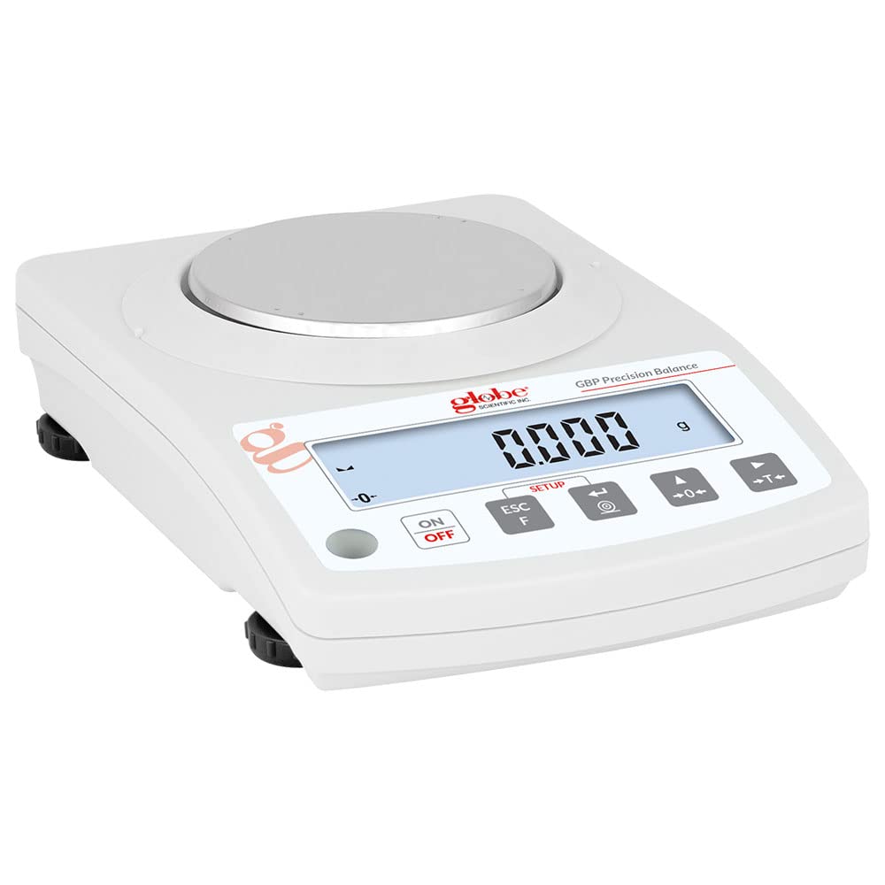 Globe Scientific GBP-203 Series GBP Toploading Portable Precision Balance, 200g x 1mg, External Calibration, 100-240V, 50-60Hz, Rechargeable Internal Battery