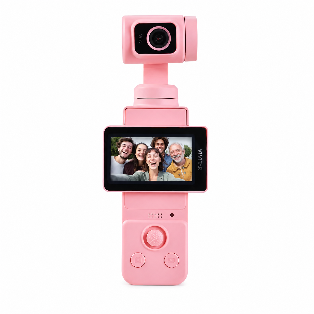 Vivitar 3-Axis Gimbal 4K Pocket Camcorder Bundle - Pink