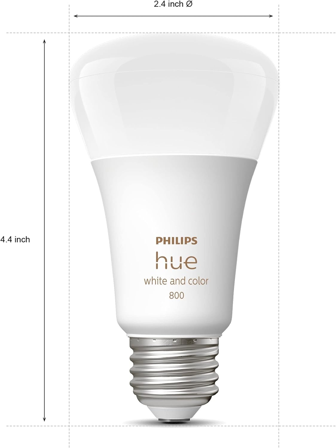 Philips Hue Smart 60W A19 LED Bulb – White & Color Ambiance (2-Pack)