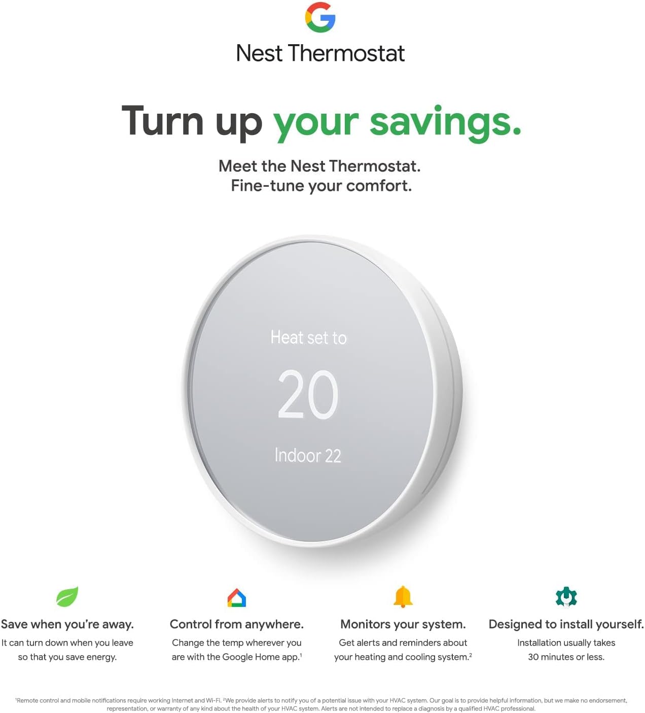 Google Nest Thermostat GA02081-US – Charcoal