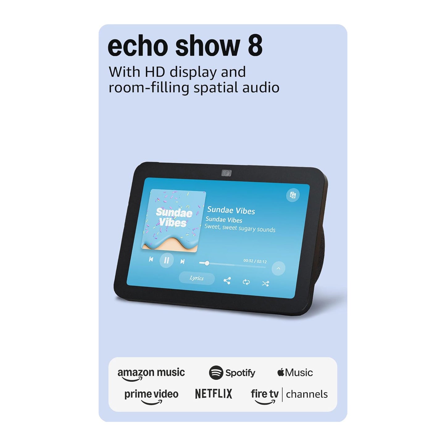 Amazon Echo Show 8 – Smart Display with Spatial Audio (Charcoal)