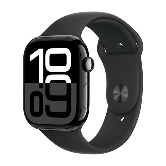 Apple Watch Series 10 GPS 46mm – Jet Black Aluminum with Black Sport Band (MWWQ3LW/A)