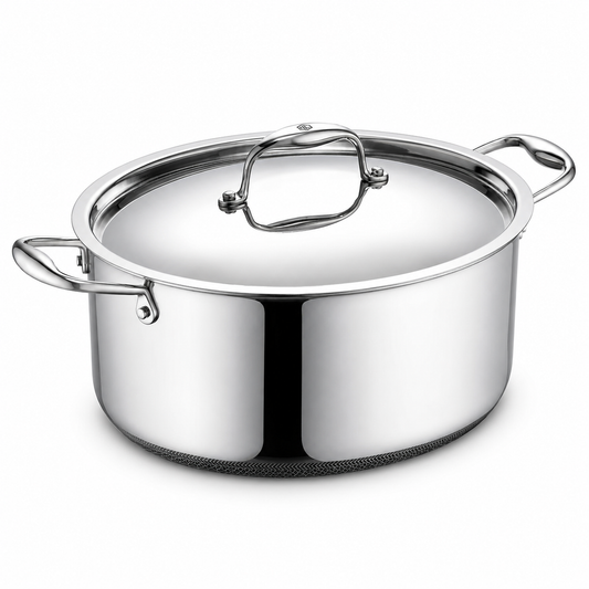 HexClad Hybrid Oval Dutch Oven 6.5Qt Nonstick Induction Cookware Black