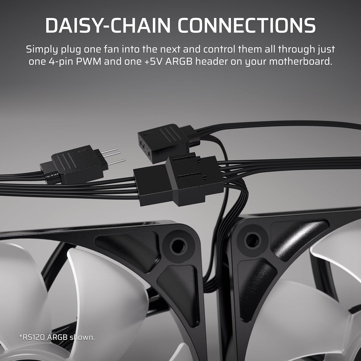 Corsair RS120-R ARGB 120mm PWM Reverse Fans – Triple Pack (Black)