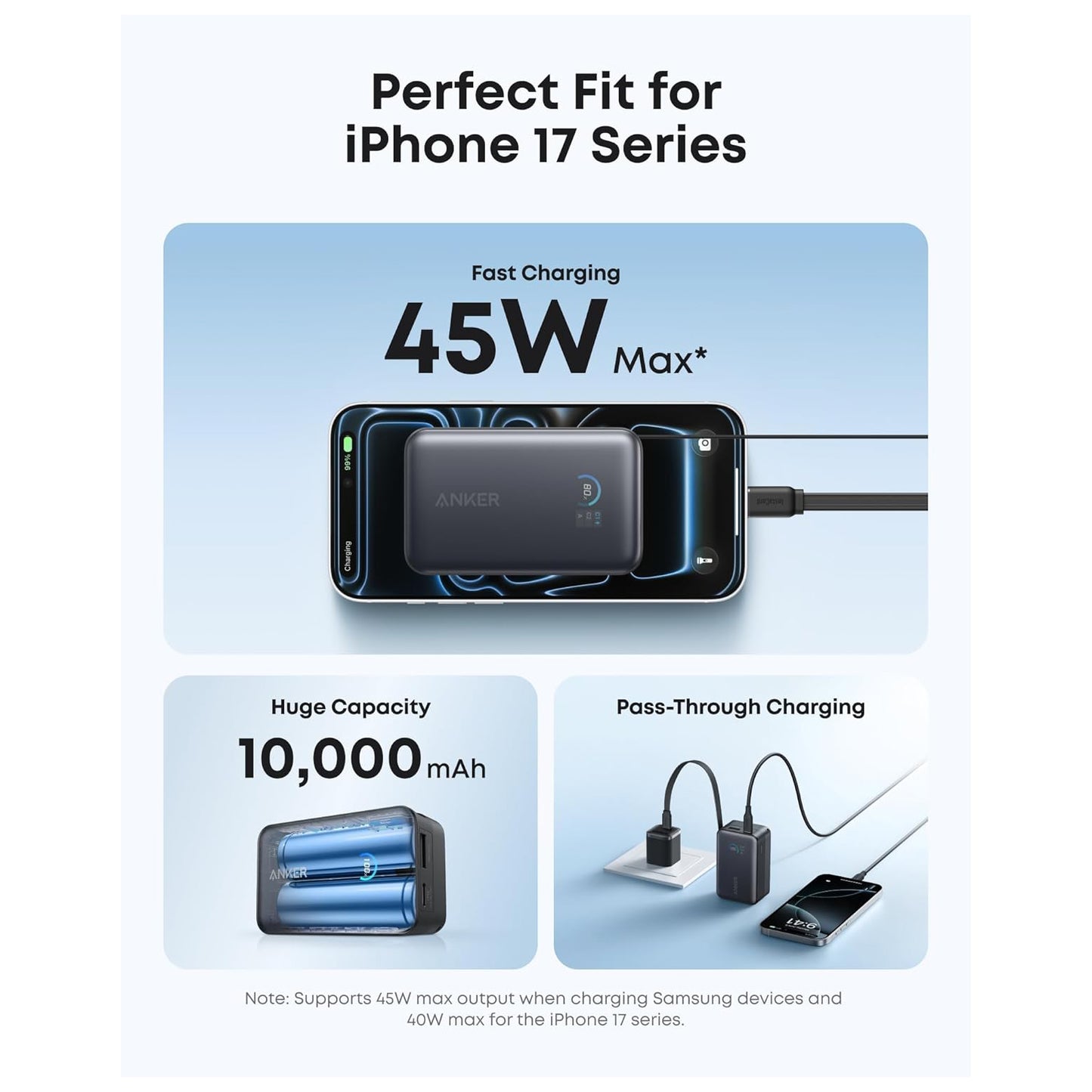 Anker Nano Power Bank (10K, 45W) – Built-In Retractable USB-C Cable (A1638)