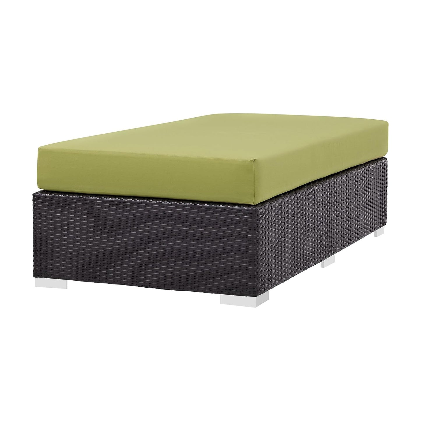 Modway Convene Outdoor Patio Rectangle Ottoman EEI-1847-EXP-PER-Y Espresso/Peridot