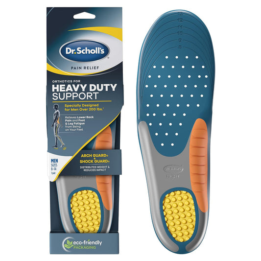 Dr. Scholl's Heavy Duty Support Pain Relief Orthotics, Designed for Men Over 200lbs with Technology to Distribute Weight and Absorb Shock with Every Step (for Men's 8-14) (10601918)