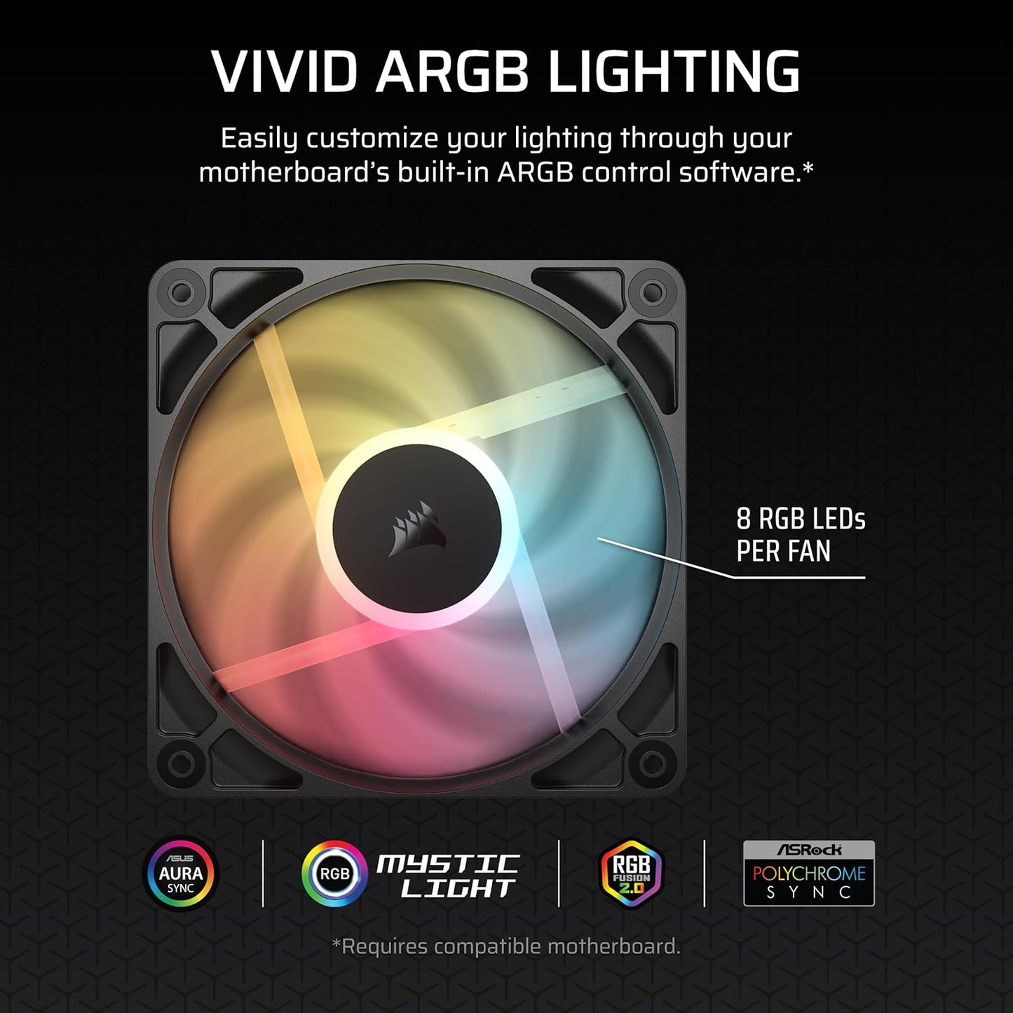Corsair RS120-R ARGB 120mm PWM Reverse Fans – Triple Pack (Black)