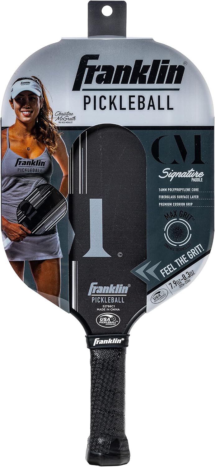 Franklin Sports Pro Pickleball Paddle – Christine McGrath Pro Player Edition (13mm Core) - Black