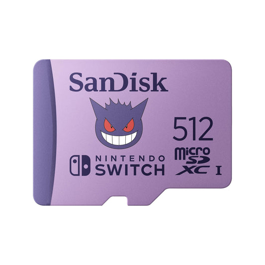 SanDisk 512GB Pokémon Gengar microSDXC Card – Nintendo Switch Licensed (SDSQXAO-512G-GN6ZK)