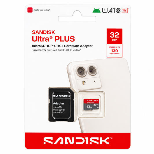 SanDisk Ultra PLUS 32GB microSD Card 130MB/s A1 U1 SDSQUB3-032G