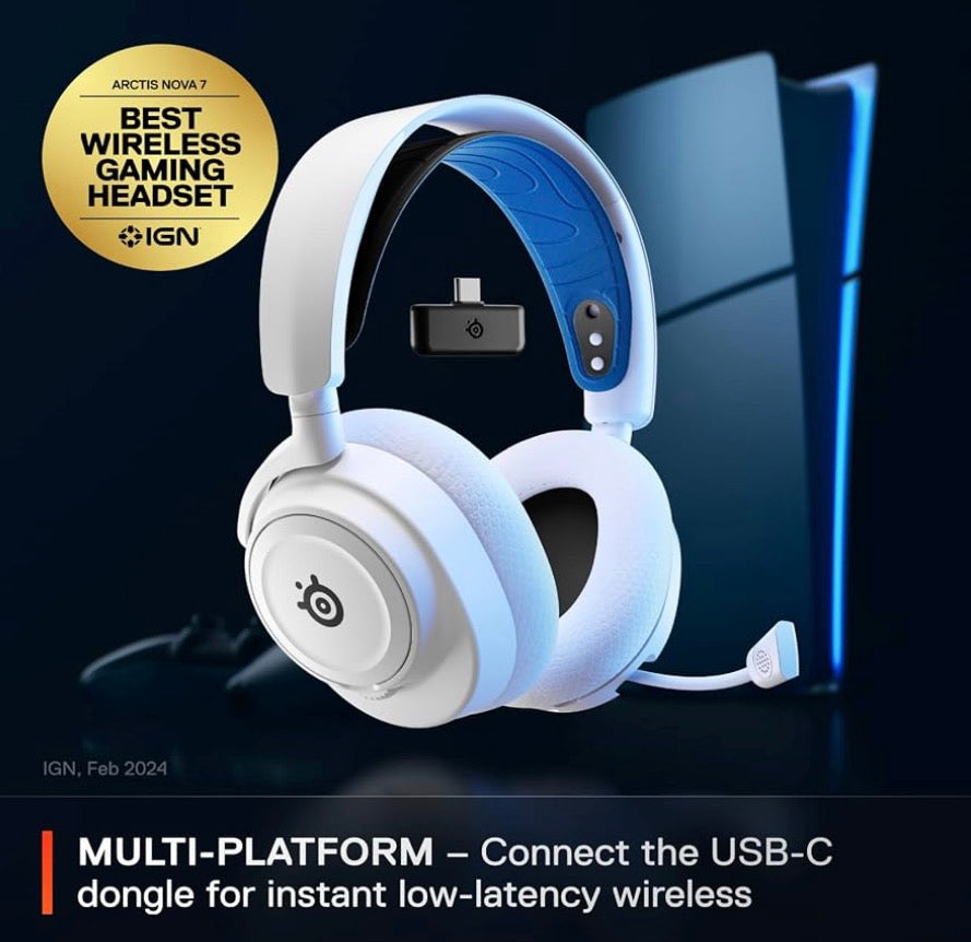 SteelSeries Arctis Nova 7P Wireless Gaming Headset White Multi-Platform
