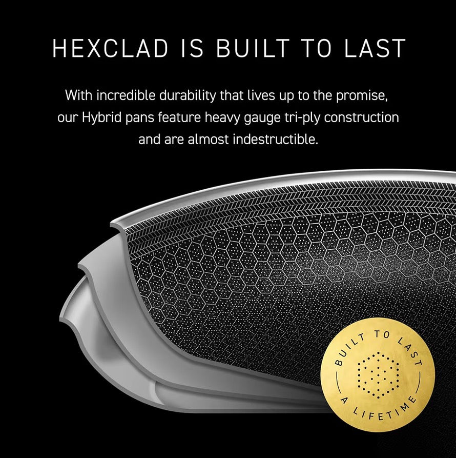 HexClad Hybrid Oval Dutch Oven 6.5Qt Nonstick Induction Cookware Black