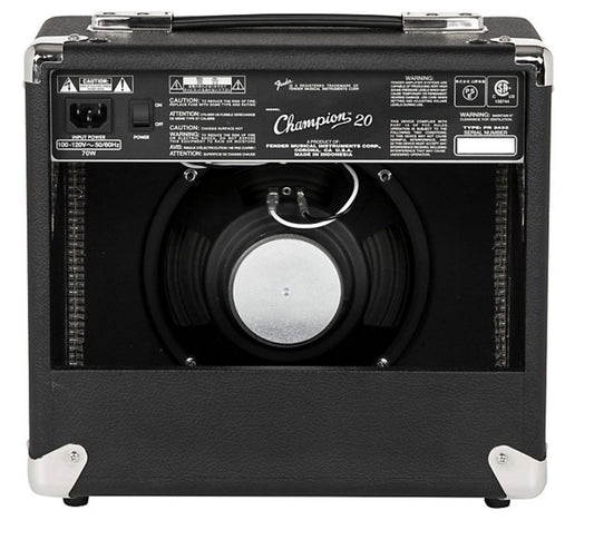 Fender Champion 20 Guitar Combo Amp Black 20W Practice Amplifier