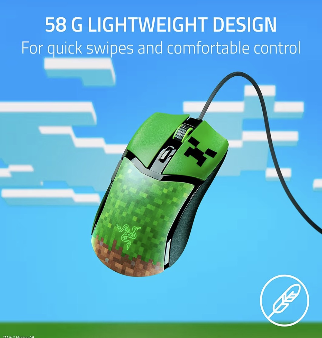Razer Cobra Wired Gaming Mouse – Minecraft Edition (RZ01-04650200-R3M1)