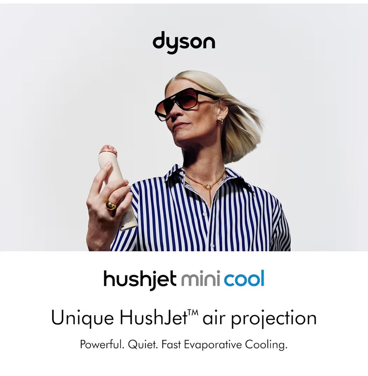 Dyson HushJet Mini Cool Portable Fan - Stone/Blush