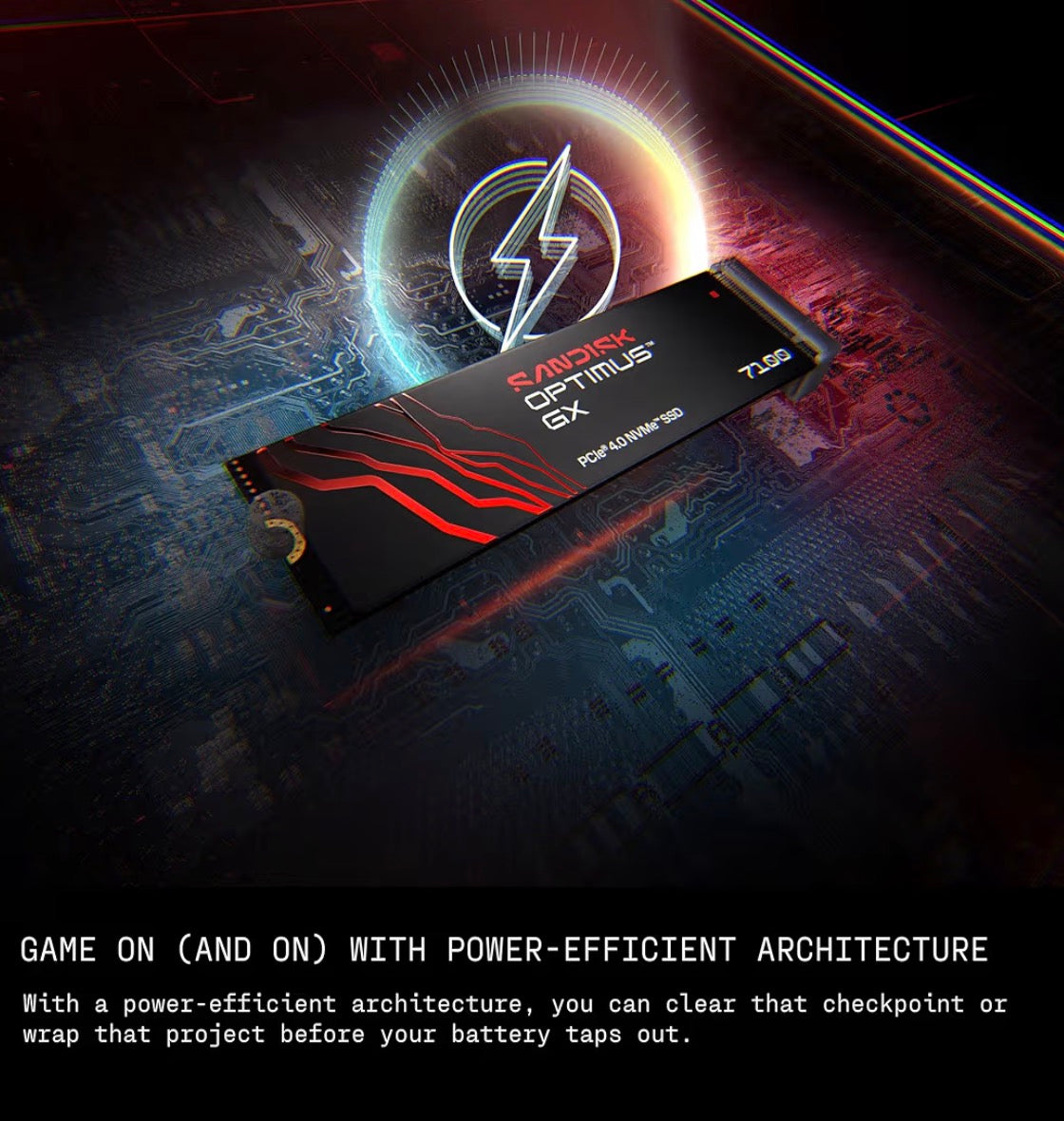 SanDisk Optimus GX 7100 500GB NVMe PCIe Gen4 M.2 2280 SSD