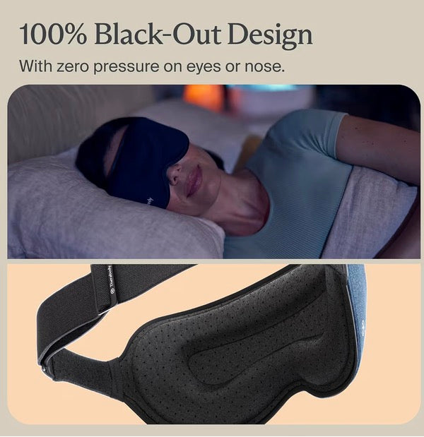 Therabody SleepMask Blackout Eye Mask with Vibration Therapy Blue