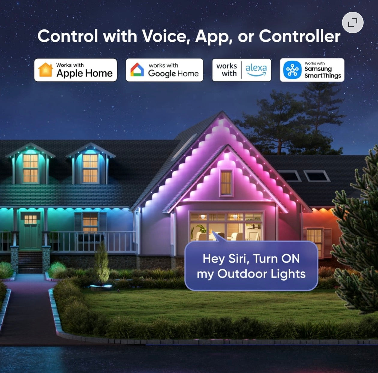 Nanoleaf 100ft Matter Smart Multicolor Permanent Outdoor Lights Smarter Kit