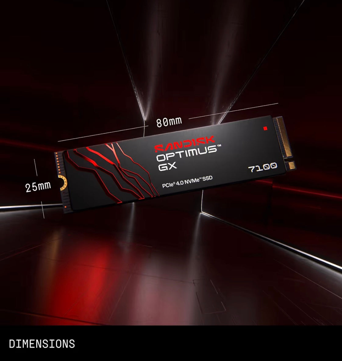 SanDisk Optimus GX 7100 500GB NVMe PCIe Gen4 M.2 2280 SSD