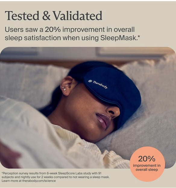 Therabody SleepMask Blackout Eye Mask with Vibration Therapy Blue