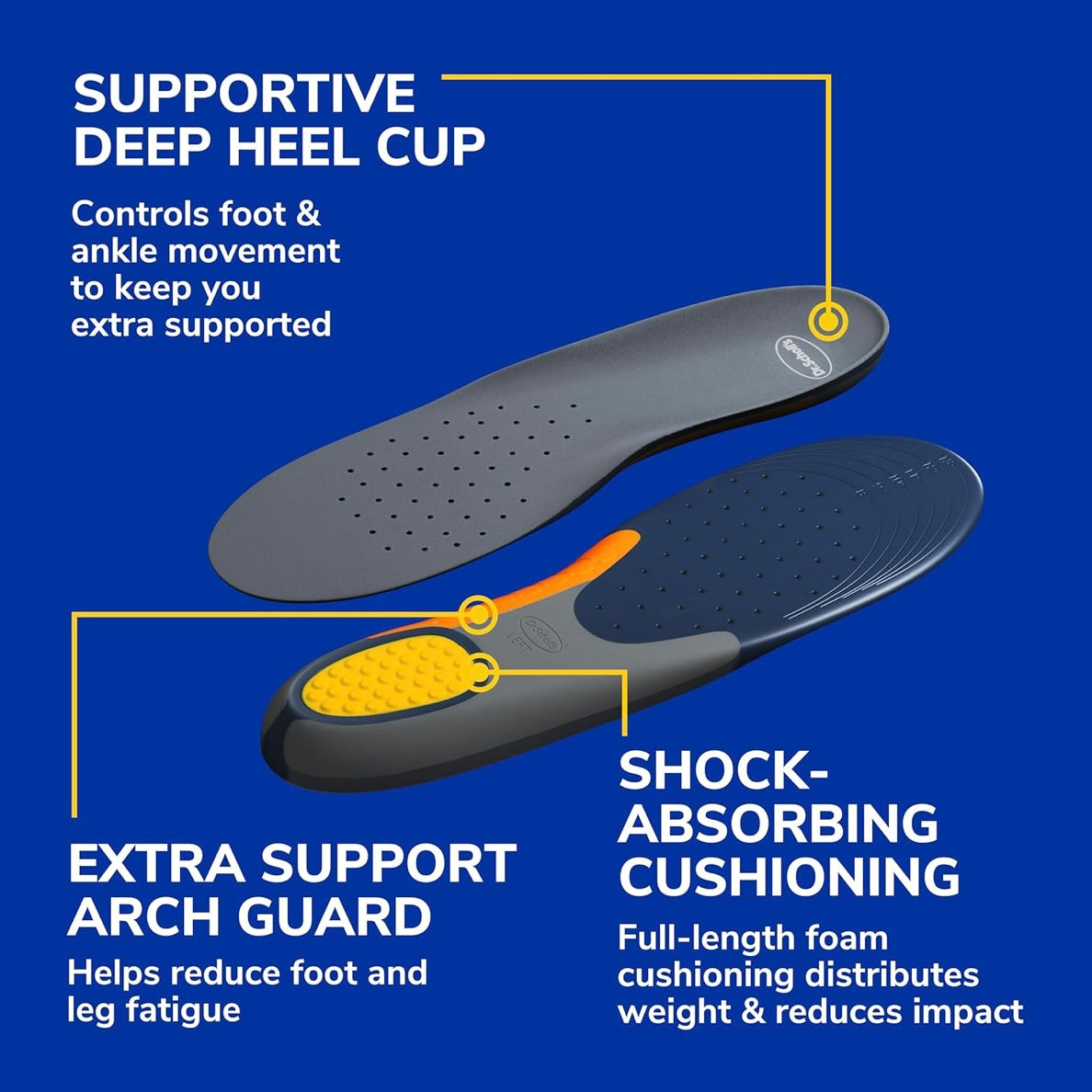 Dr. Scholl’s Heavy Duty Support Orthotics – Men’s 8-14, Over 200lbs, Pain Relief