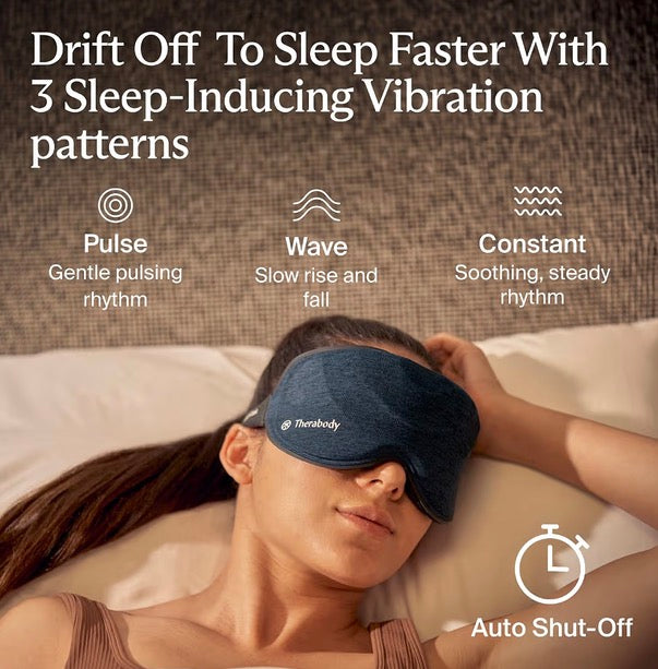 Therabody SleepMask Blackout Eye Mask with Vibration Therapy Blue