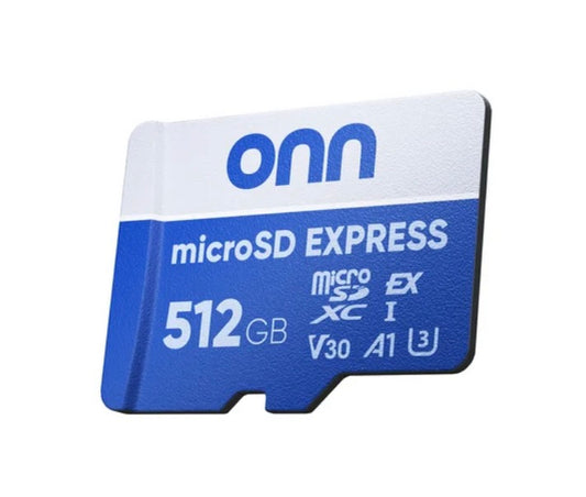 onn 512GB MicroSDXC Express Memory Card High-Speed Storage Adapter